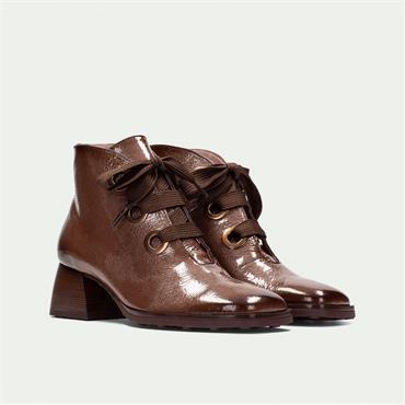 Hispanitas Marsella Block Heel Ankleboot - Taupe Patent